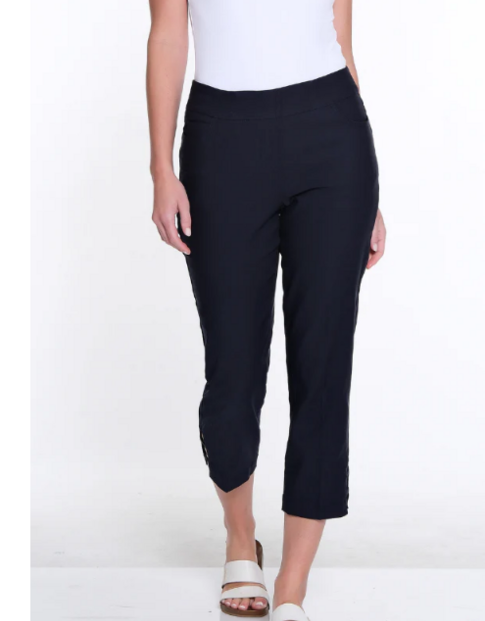 Sharon Young Inc Slimsation Midnight  Crop Pant  W Strap Hem Detail