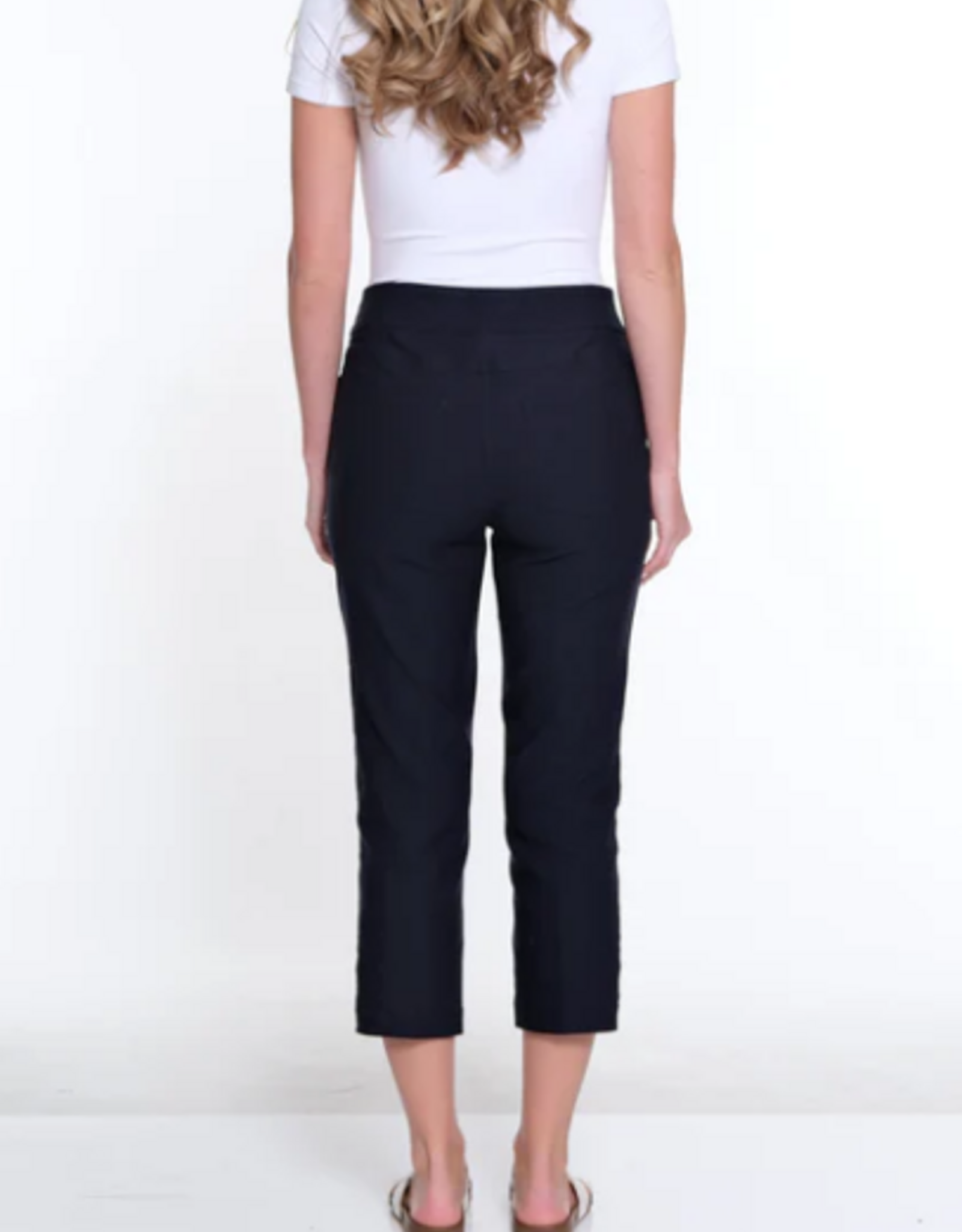 Sharon Young Inc Slimsation Midnight  Crop Pant  W Strap Hem Detail