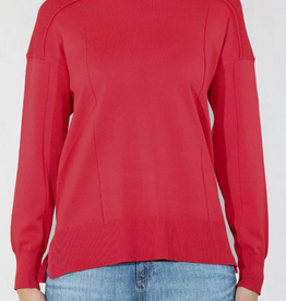 Meteric Knits Metrics Fiery Red Round Neck 3/4 Sleeve Sweater
