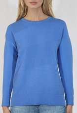 Meteric Knits Metrics Humid Blue Combo Round Neck 3/4 Sleeve Sweater