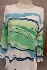 Sharon Young Inc Ala Carte Printed 3/4 Sleeve Sweater Top