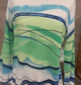 Sharon Young Inc Ala Carte Printed 3/4 Sleeve Sweater Top