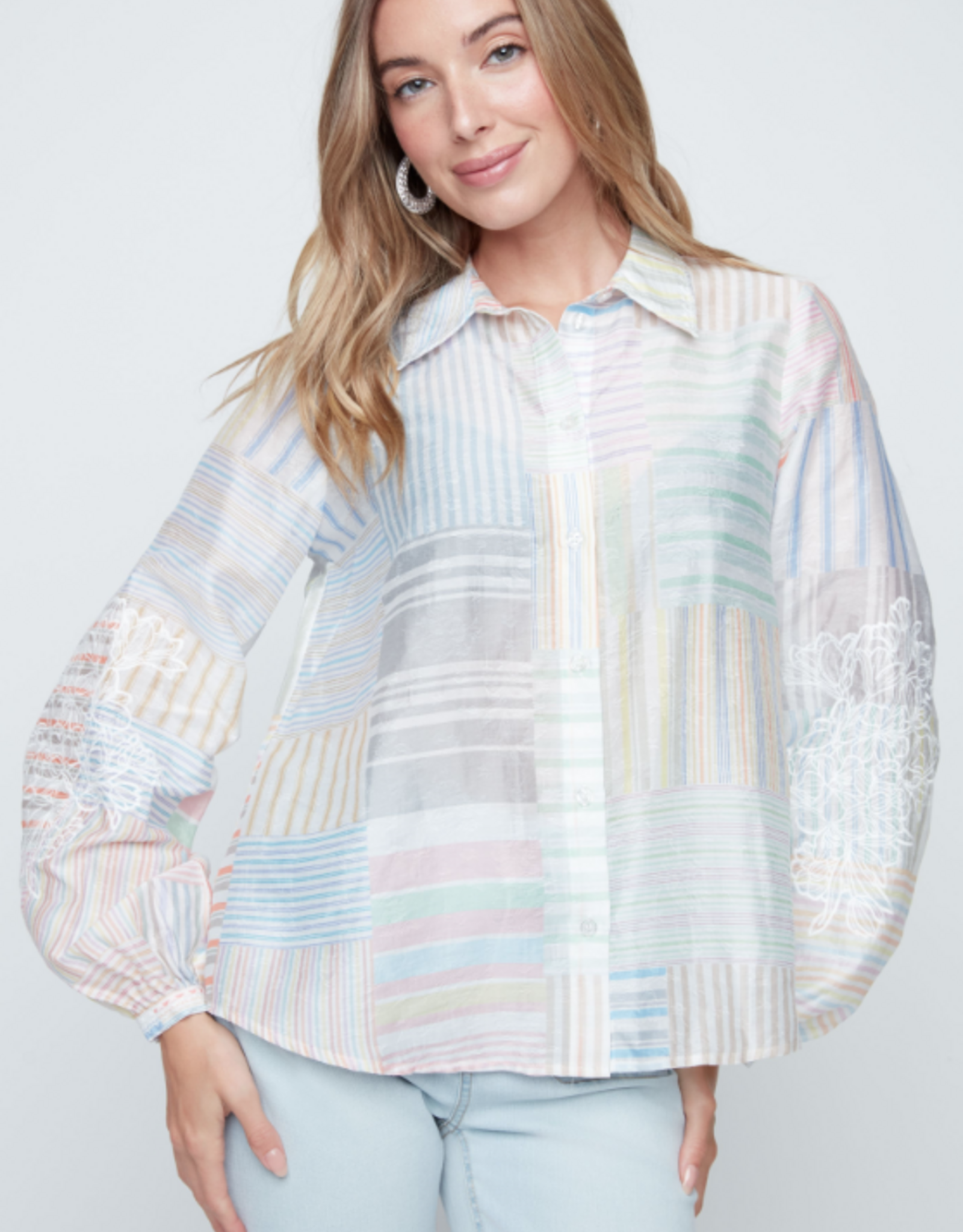 Renuar Renuar Multi Color  Button Up L/S Blouse