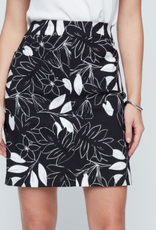 Renuar Renuar BLK/WHT Floral Print Woven Skort