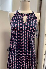 Beachtime Beach Time  MRTI  Navy/Pink  Halter Keyhole Dress