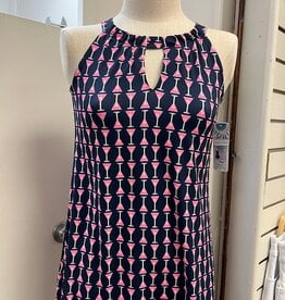Beachtime Beach Time  MRTI  Navy/Pink  Halter Keyhole Dress