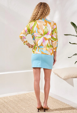 Tribal Tribal Gold Wisteria Soft Crewneck 3/4 Slv Sweater Top