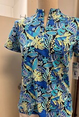 Beachtime Beachtime  BYFL Floral Print  S/S 1/2 Zip Top