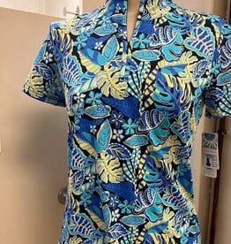 Beachtime Beachtime BYFL Floral Print  S/S 1/2 Zip Top