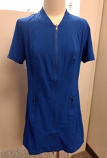 Wearables Wearables  Cobalt Zip Front Short Sleeve  V-Neck  Dress
