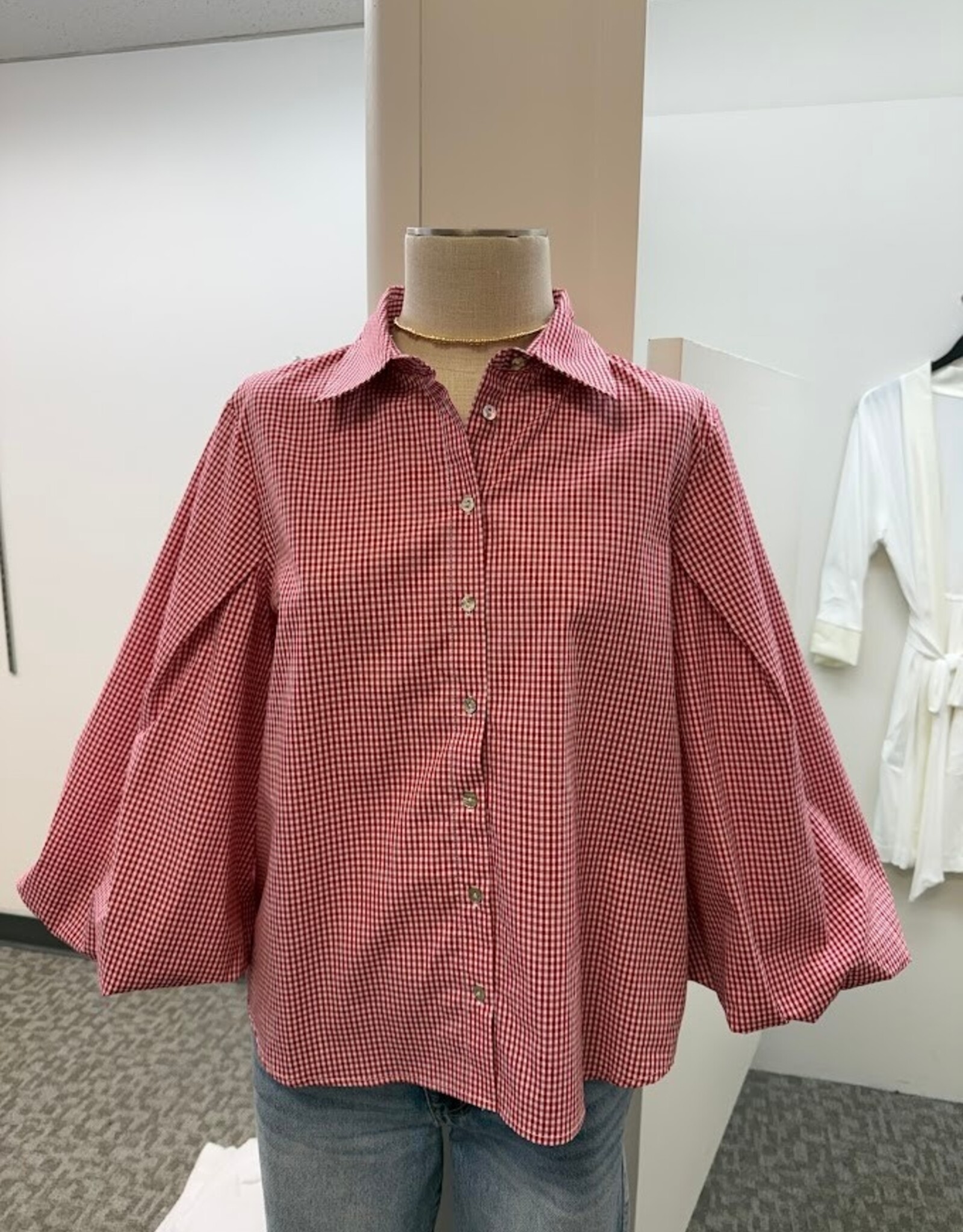 APNY APNY Red/WHT Check Button Up Shirt