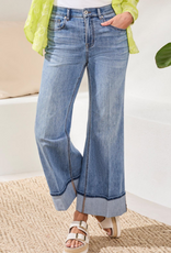 Tribal Tribal Pebble Blue Brooke Cuffed Palazo Jean