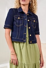 Tribal Tribal Rinse Denim Wash  Elbow Sleeve Jean Jacket