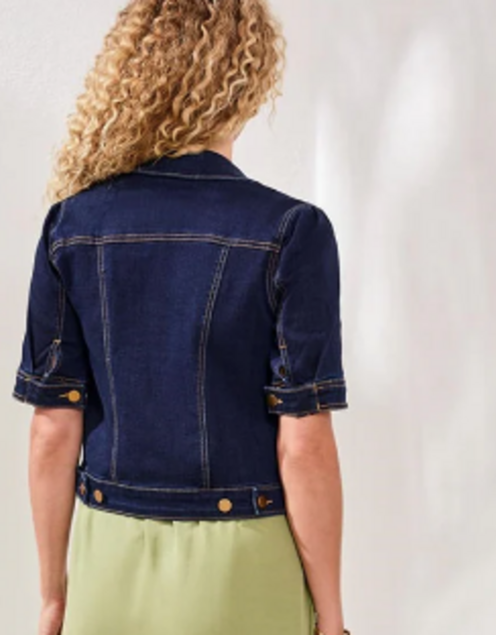 Tribal Tribal Rinse Denim Wash  Elbow Sleeve Jean Jacket