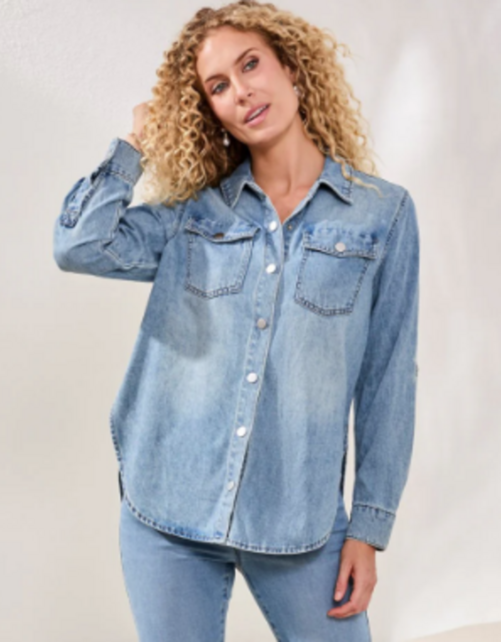 Tribal Tribal Ocean Wash Classic Soft Denim Shirt