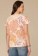 Democacy Democracy Macadamia Sienna Print Crew Neck  S/S Top