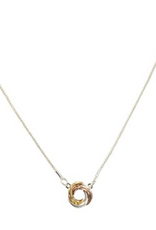 Coronet Coronet Tri-Tone Interlocking Circles Pendant Necklace