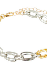 Coronet Coronet Two Tone Double Oval Chain Bracelet