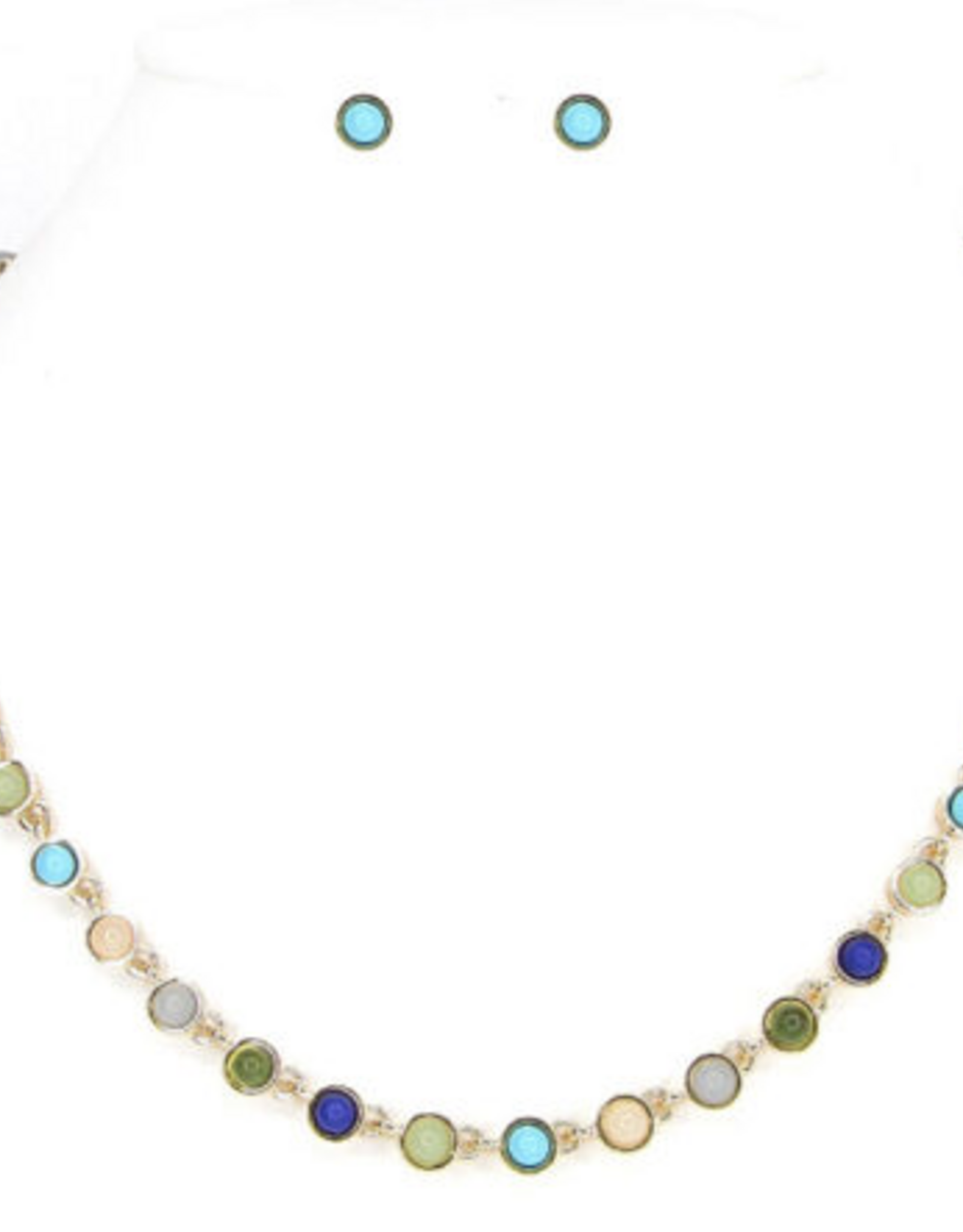 Coronet Coronet Blue Bezel Round Stone Earring