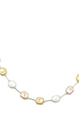 Coronet Coronet 41157 Tri-Tone Station Metal Beaded Necklace