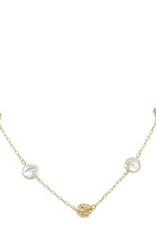 Coronet Coronet Gold/Pearl Disc Bead Necklace
