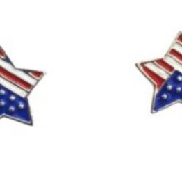 Coronet Coronet Patriotic Am. Flag Star Earring