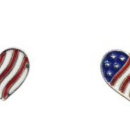 Coronet Coronet Patriotic Am. Flag Heart Earring