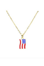 Coronet Coronet Gold Patriotic Am. Flag Necklace