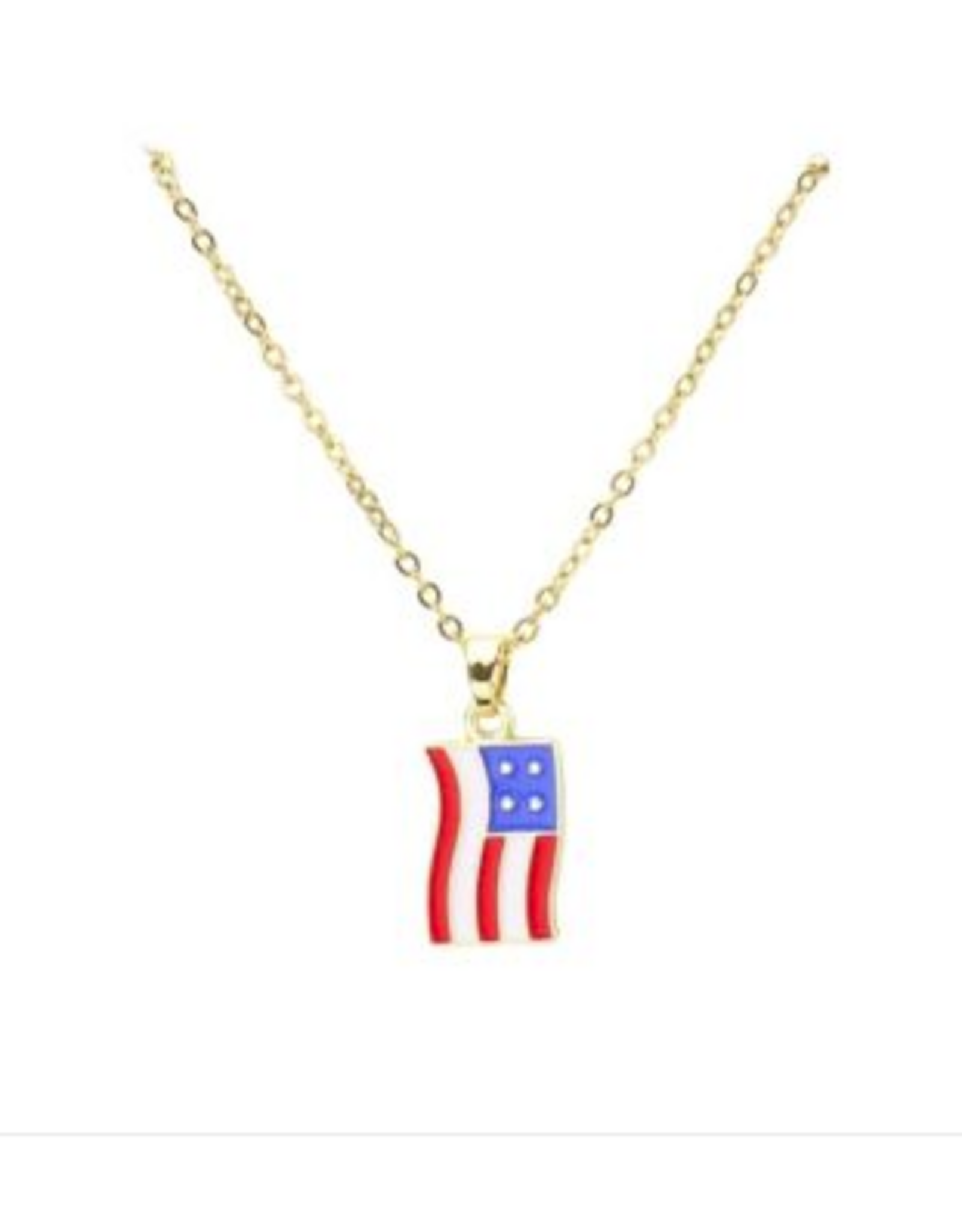 Coronet Coronet Gold Patriotic Am. Flag Necklace