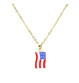 Coronet Coronet Gold Patriotic Am. Flag Necklace