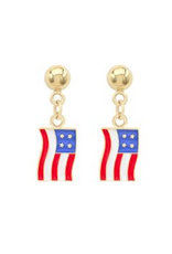 Coronet Coronet Gold Patriotic Am. Flag Earring