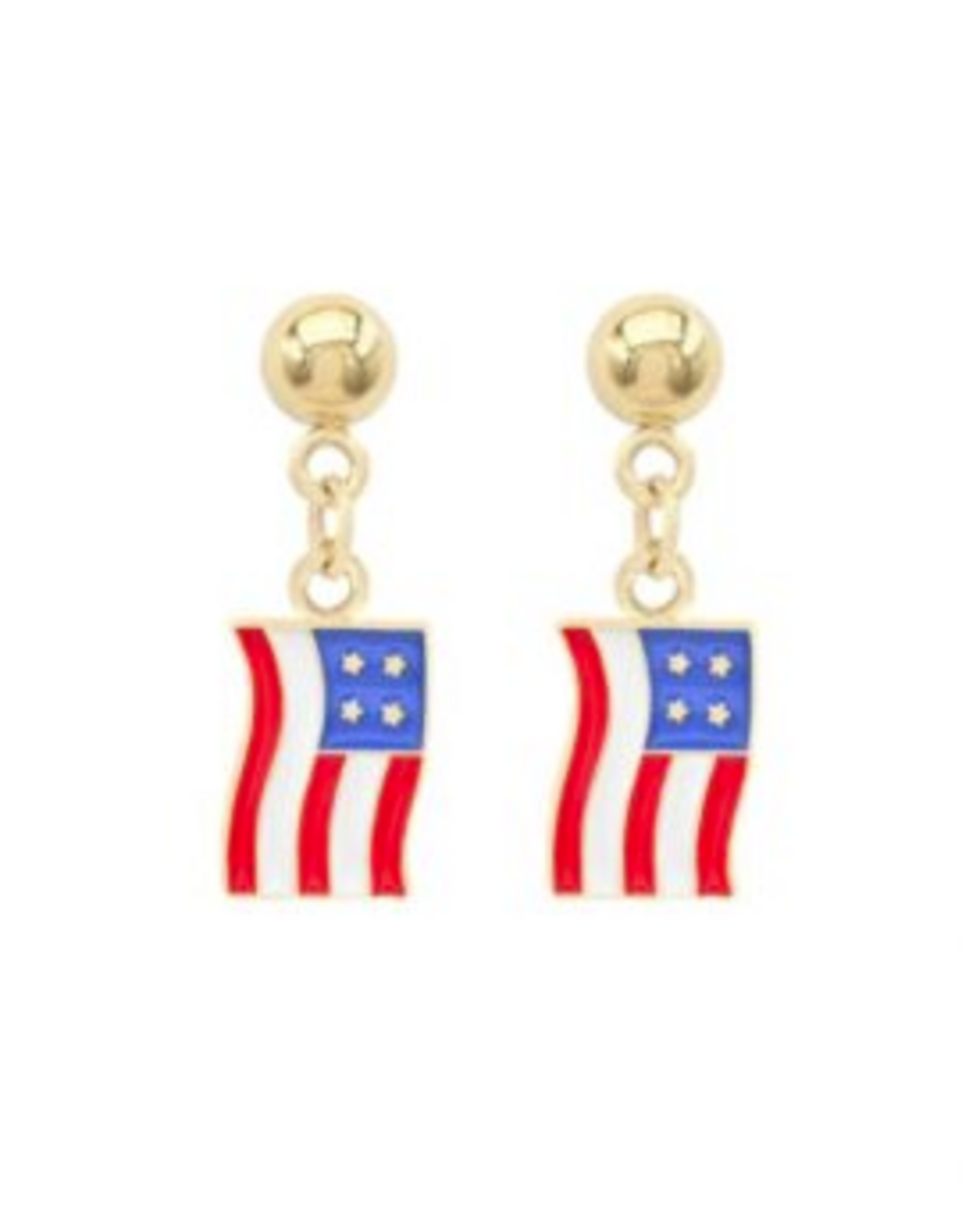Coronet Coronet Gold Patriotic Am. Flag Earring