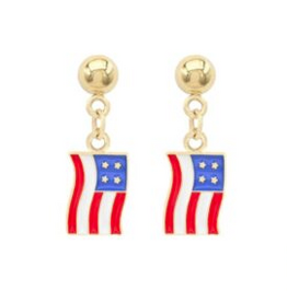 Coronet Coronet Gold Patriotic Am. Flag Earring