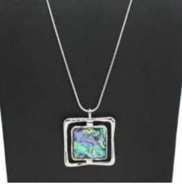 Coronet Coronet Silver Abalone Square Necklace