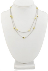 Coronet Coronet Silver Chain w/Gold Beads Necklace