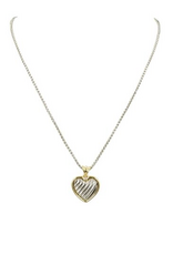 Coronet Coronet Tailored Two Tone Heart Pendant Necklace
