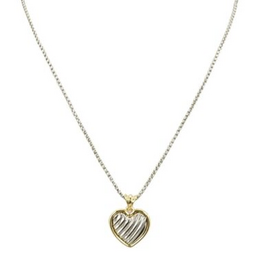 Coronet Coronet Tailored Two Tone Heart Pendant Necklace