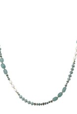 Coronet Coronet Turquoise/Pearl/Gold Beaded Necklace