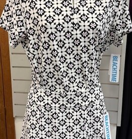 Beachtime Beach Time GMDN  Floral Print S/S 1/2 Zip Top