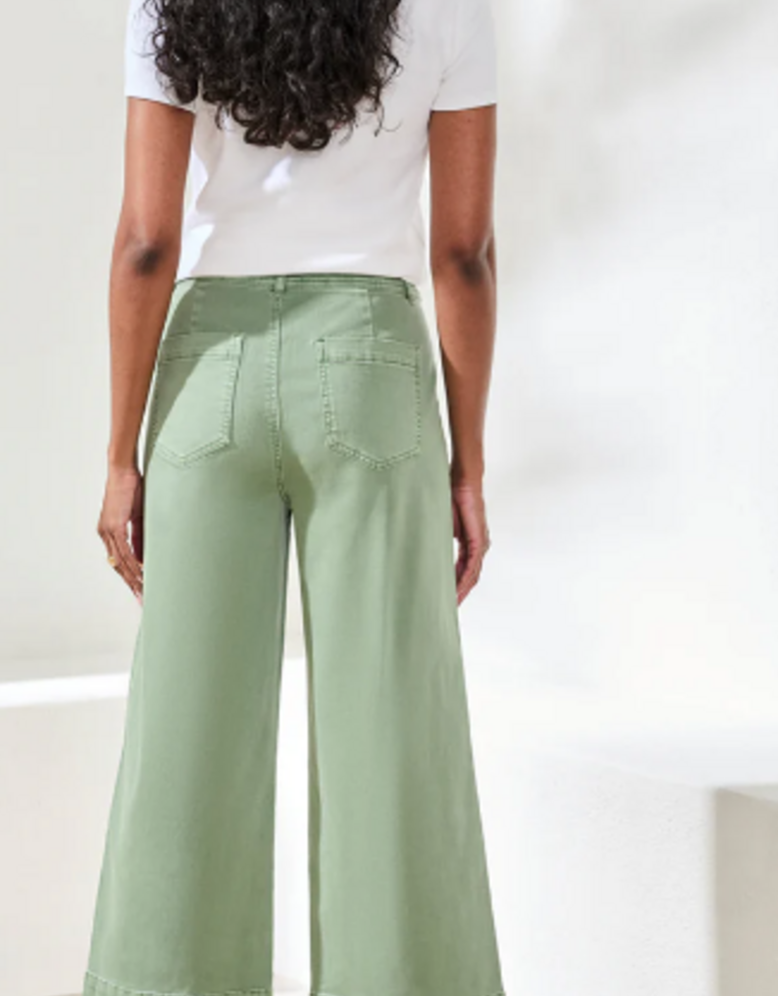 Tribal Tribal Moss High Rise Fly Front Palazzo Pant