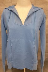 Wearables Wearables Heather Blue  V-Neck L/S Hoodie
