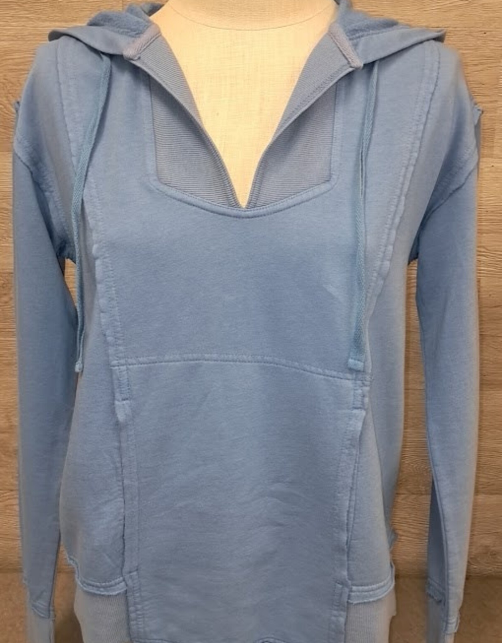 Wearables Wearables Heather Blue  V-Neck L/S Hoodie