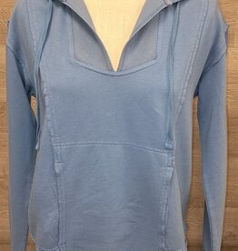 Wearables Wearables Heather Blue  V-Neck L/S Hoodie