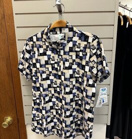 Beachtime Beach Time KLNE Kaleidoscope Print Print  S/S 1/2 Zip Top