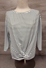 Tribal Tribal  Rainforest Stripe Round Neck 3/4 Sleeve Top
