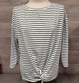 Tribal Tribal Rainforest Stripe Round Neck 3/4 Sleeve Top