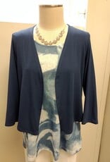 Michael Tyler Michael Tyler Denim Blue Open Front 3/4 Sleeve Cardigan