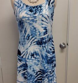 Michael Tyler Michael Tyler Light Blue/Navy Round Neck  Sleeveless Dress