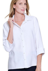 Sharon Young Inc Multiples White  Button Up 3/4 Sleeve Top
