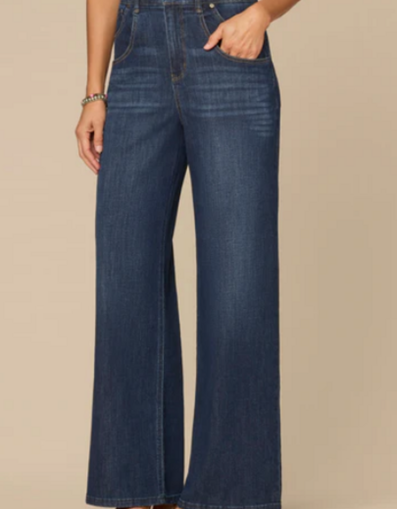 Democracy Democracy Indigo Ultra Skyrise  Petite Wide Leg Jeans